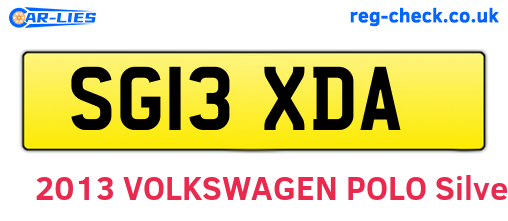 SG13XDA are the vehicle registration plates.