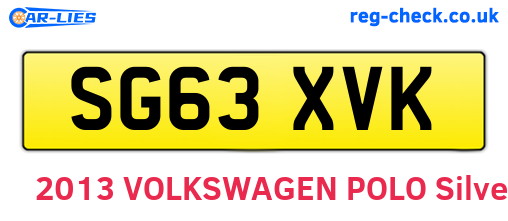 SG63XVK are the vehicle registration plates.