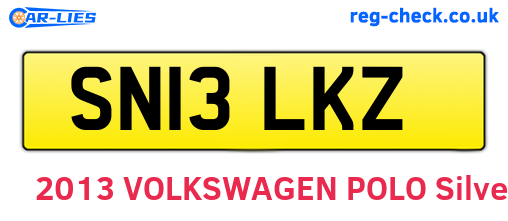 SN13LKZ are the vehicle registration plates.