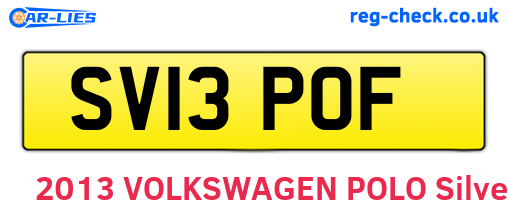 SV13POF are the vehicle registration plates.