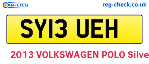SY13UEH are the vehicle registration plates.