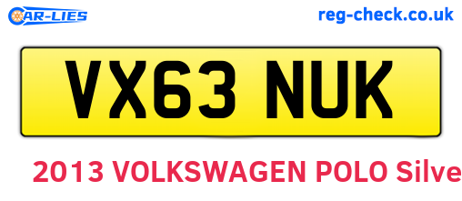 VX63NUK are the vehicle registration plates.