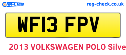 WF13FPV are the vehicle registration plates.