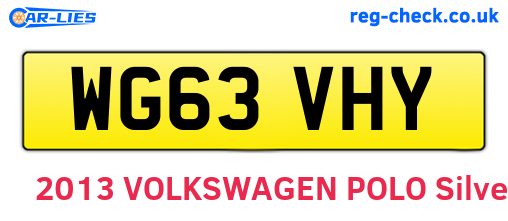 WG63VHY are the vehicle registration plates.