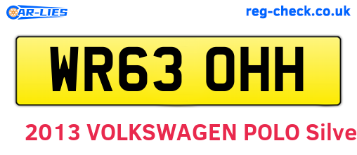 WR63OHH are the vehicle registration plates.