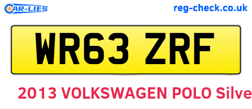 WR63ZRF are the vehicle registration plates.