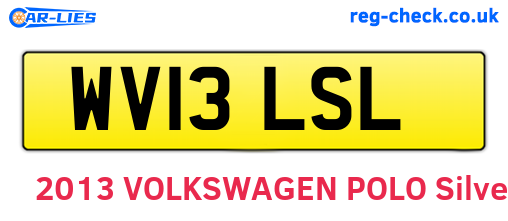 WV13LSL are the vehicle registration plates.
