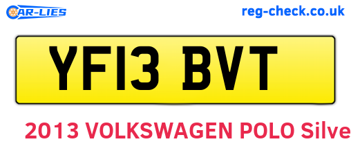 YF13BVT are the vehicle registration plates.