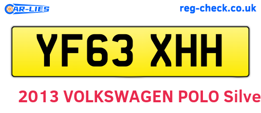YF63XHH are the vehicle registration plates.