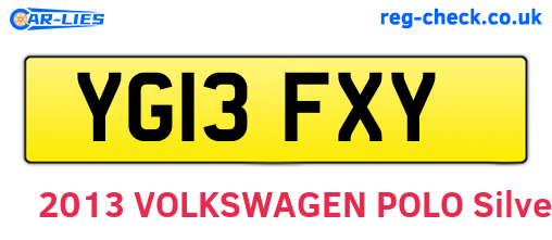 YG13FXY are the vehicle registration plates.