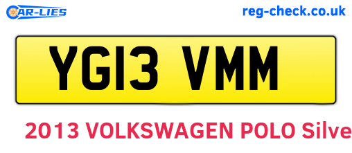 YG13VMM are the vehicle registration plates.