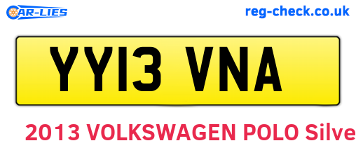 YY13VNA are the vehicle registration plates.