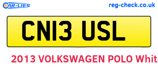 CN13USL are the vehicle registration plates.