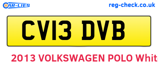 CV13DVB are the vehicle registration plates.
