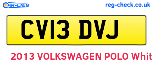 CV13DVJ are the vehicle registration plates.