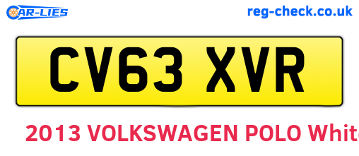 CV63XVR are the vehicle registration plates.