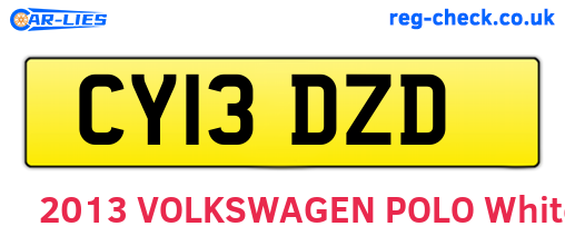 CY13DZD are the vehicle registration plates.