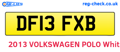 DF13FXB are the vehicle registration plates.