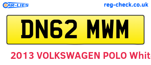 DN62MWM are the vehicle registration plates.