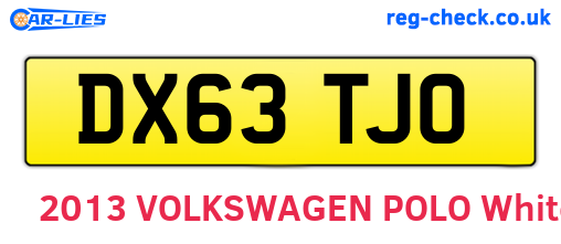 DX63TJO are the vehicle registration plates.