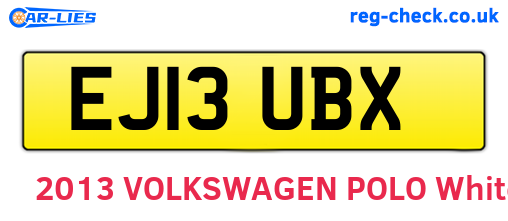 EJ13UBX are the vehicle registration plates.