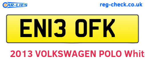 EN13OFK are the vehicle registration plates.