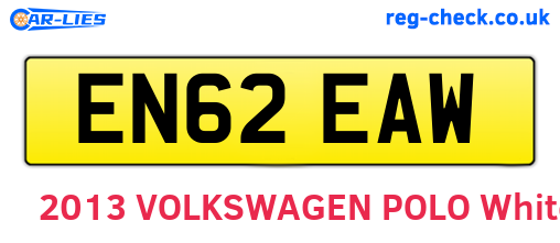 EN62EAW are the vehicle registration plates.