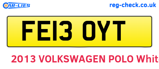 FE13OYT are the vehicle registration plates.