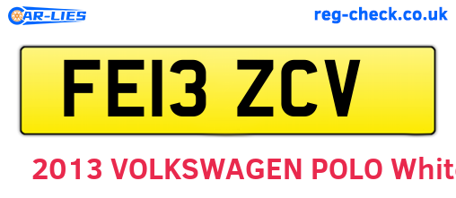 FE13ZCV are the vehicle registration plates.