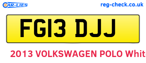 FG13DJJ are the vehicle registration plates.