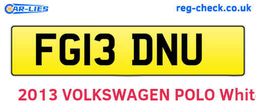 FG13DNU are the vehicle registration plates.