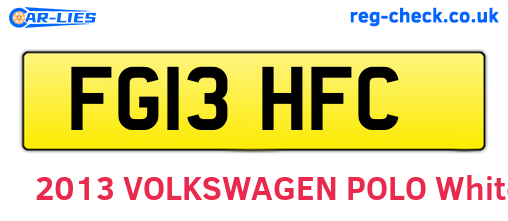FG13HFC are the vehicle registration plates.