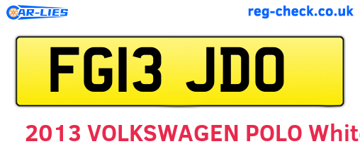 FG13JDO are the vehicle registration plates.