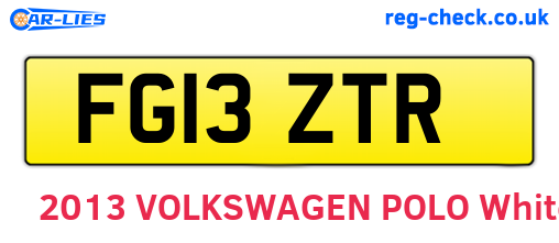 FG13ZTR are the vehicle registration plates.