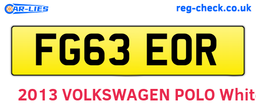 FG63EOR are the vehicle registration plates.