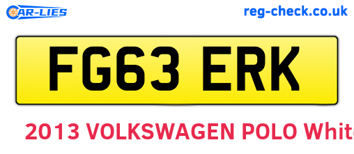 FG63ERK are the vehicle registration plates.