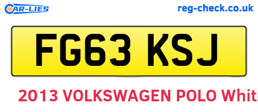 FG63KSJ are the vehicle registration plates.