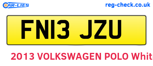 FN13JZU are the vehicle registration plates.