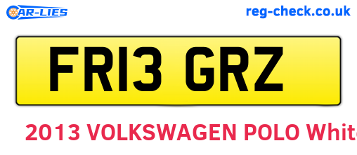 FR13GRZ are the vehicle registration plates.