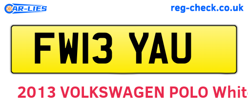 FW13YAU are the vehicle registration plates.