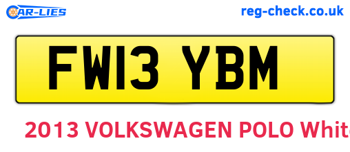FW13YBM are the vehicle registration plates.