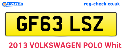GF63LSZ are the vehicle registration plates.