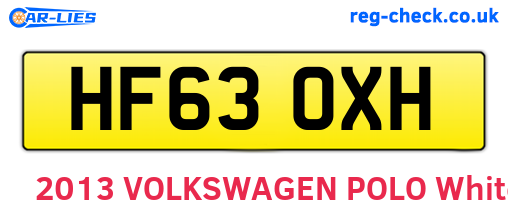 HF63OXH are the vehicle registration plates.