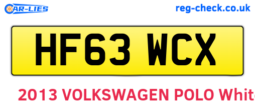 HF63WCX are the vehicle registration plates.