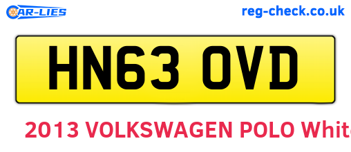 HN63OVD are the vehicle registration plates.