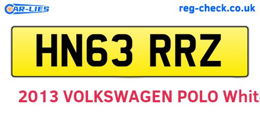 HN63RRZ are the vehicle registration plates.