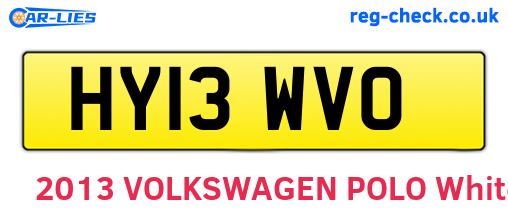 HY13WVO are the vehicle registration plates.