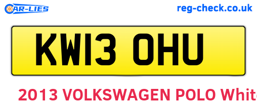 KW13OHU are the vehicle registration plates.