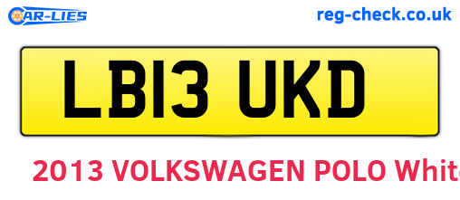 LB13UKD are the vehicle registration plates.