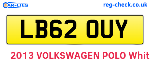 LB62OUY are the vehicle registration plates.